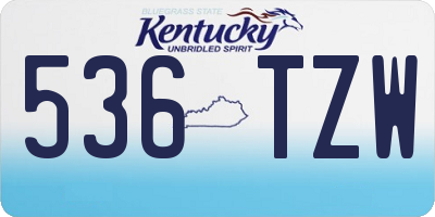 KY license plate 536TZW