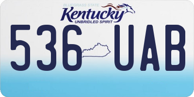 KY license plate 536UAB