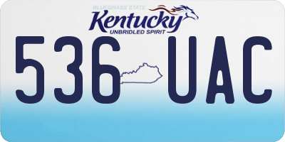 KY license plate 536UAC
