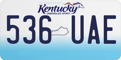 KY license plate 536UAE