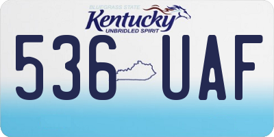 KY license plate 536UAF
