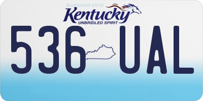KY license plate 536UAL