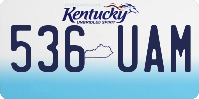 KY license plate 536UAM