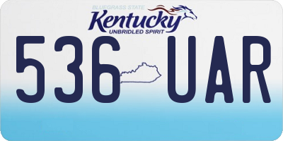 KY license plate 536UAR