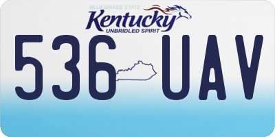 KY license plate 536UAV