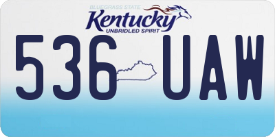 KY license plate 536UAW