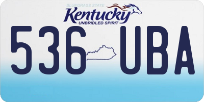 KY license plate 536UBA