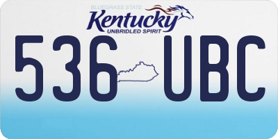 KY license plate 536UBC