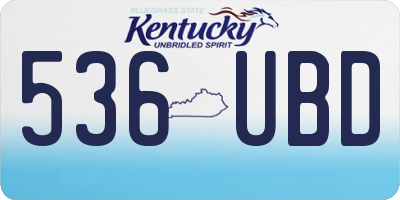 KY license plate 536UBD
