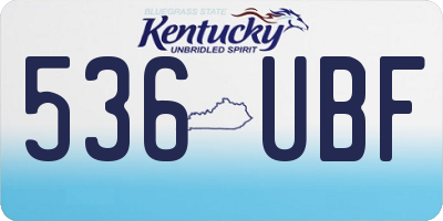 KY license plate 536UBF