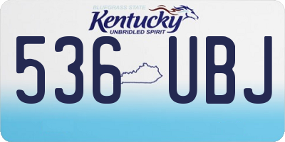 KY license plate 536UBJ
