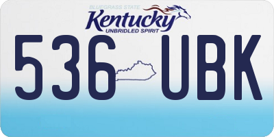 KY license plate 536UBK