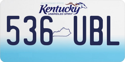 KY license plate 536UBL