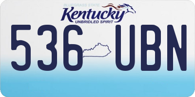 KY license plate 536UBN
