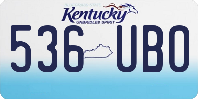 KY license plate 536UBO