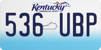 KY license plate 536UBP