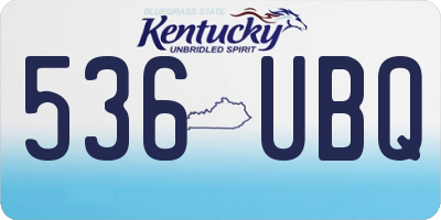 KY license plate 536UBQ