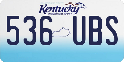 KY license plate 536UBS