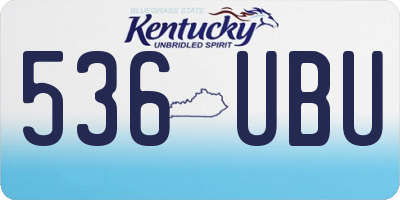 KY license plate 536UBU