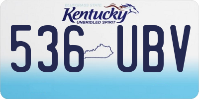 KY license plate 536UBV