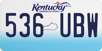 KY license plate 536UBW