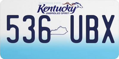 KY license plate 536UBX