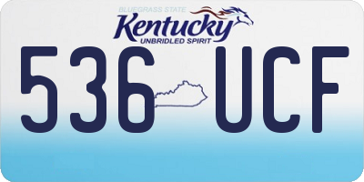 KY license plate 536UCF