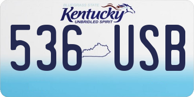 KY license plate 536USB