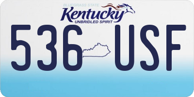 KY license plate 536USF
