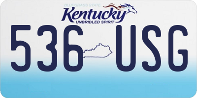 KY license plate 536USG