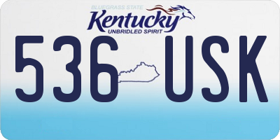 KY license plate 536USK