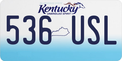 KY license plate 536USL