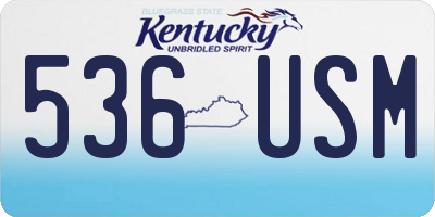KY license plate 536USM