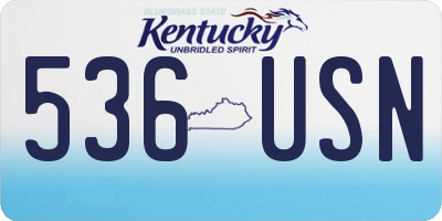 KY license plate 536USN