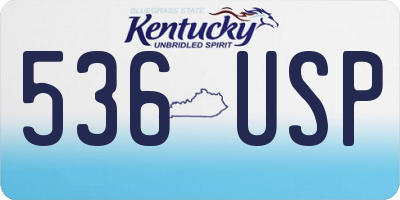 KY license plate 536USP