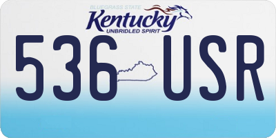 KY license plate 536USR