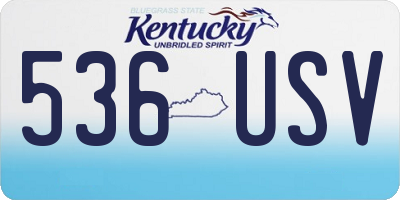 KY license plate 536USV