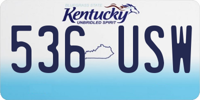 KY license plate 536USW