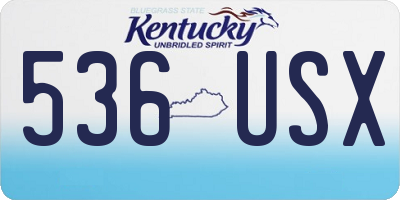 KY license plate 536USX