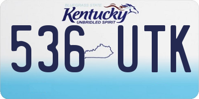 KY license plate 536UTK