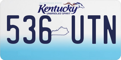 KY license plate 536UTN