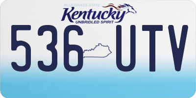 KY license plate 536UTV