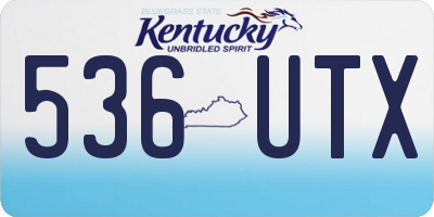 KY license plate 536UTX