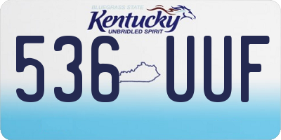KY license plate 536UUF