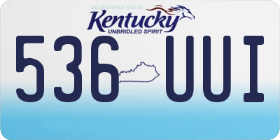 KY license plate 536UUI