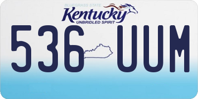 KY license plate 536UUM