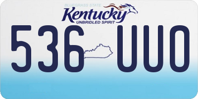 KY license plate 536UUO