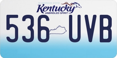 KY license plate 536UVB