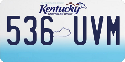 KY license plate 536UVM