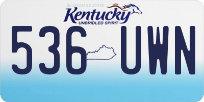 KY license plate 536UWN
